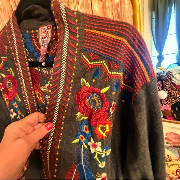 Johnny Was Multicolor Embroidered Cardigan - Picture 3 of 15